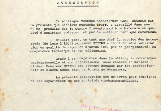 Attestation 4 pour Mustapha Stitou Assistant Operateur