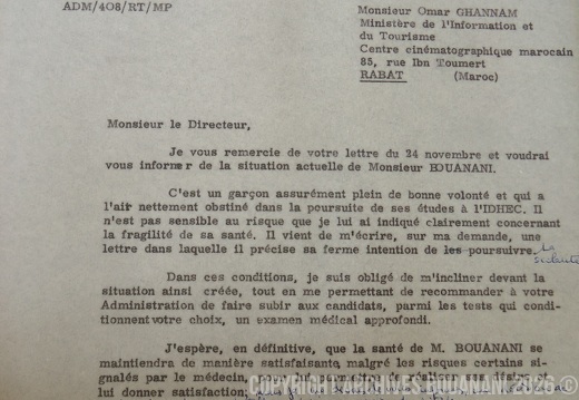 1961 12 07 Tessoneau a Ghannam Bouanani