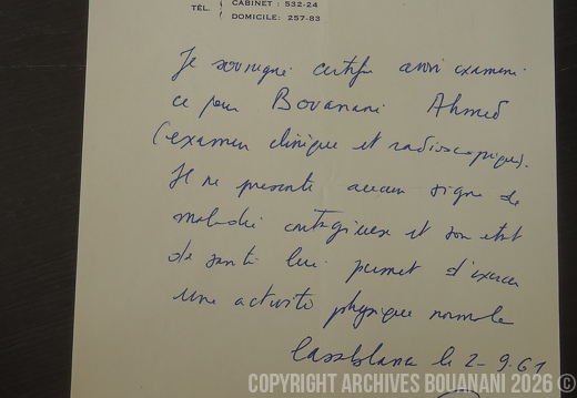 1961 09 02 examen medical Casa