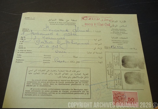 1961 Fiche anthropomorphique