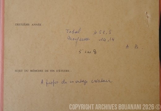 1961 63 Dossier notes moyennes