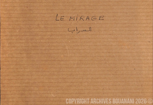 Mirage titre en arabe et francais manuscrit