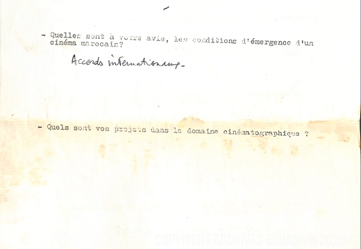 FNF questionnaire destine aux metteurs en scene de film marocains AB Le Mirage p2 verso
