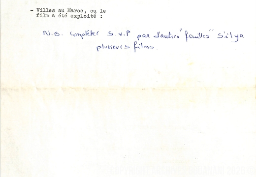 FNF questionnaire destine aux metteurs en scene de film marocains AB Le Mirage p3 verso