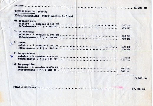 Devis du film Mirage 003