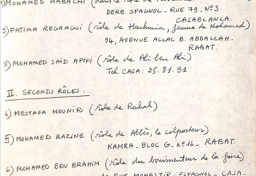 Liste des acteurs et actrices Mirage avec leurs coordonnees page 1 