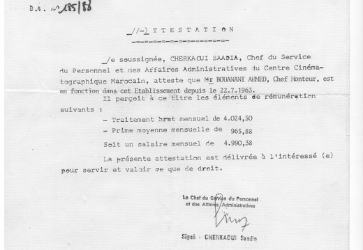 1988 attestation salaires prise de fonction 22 juillet 63 2 001