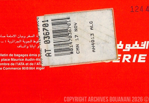 Couverture Billet Avion Air Algerie Pour Naima Saoudi