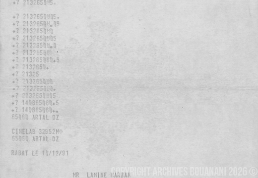 Telex Algerie 2 en 1991
