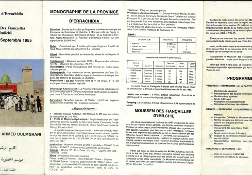 Depliant Programme Imilchil en Francais