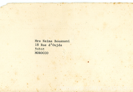 Lettre enveloppe de Deborah Landis1.07.1985