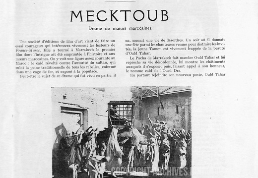 1.MektoubArticle dans France Maroc 1920