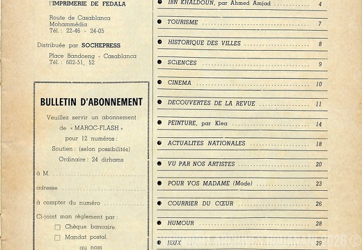 Page 01 Maroc Flash Sommaire
