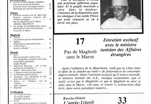 Page 03 Sommaire  n 19  Message d ela Nation 30 decembre 1983