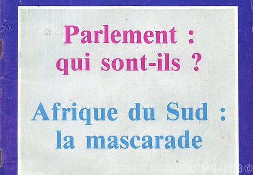 Couverture Message de la Nation n 52  20 octobre 1984